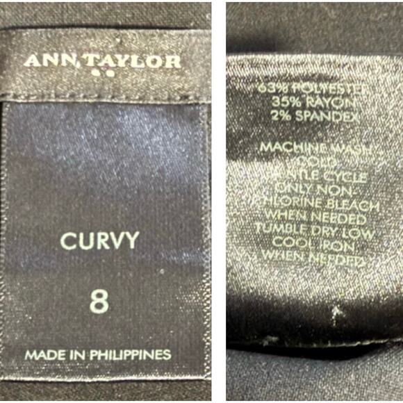 Ann Taylor Black Curvy Trouser Dress Pants 8 - Picture 3 of 4